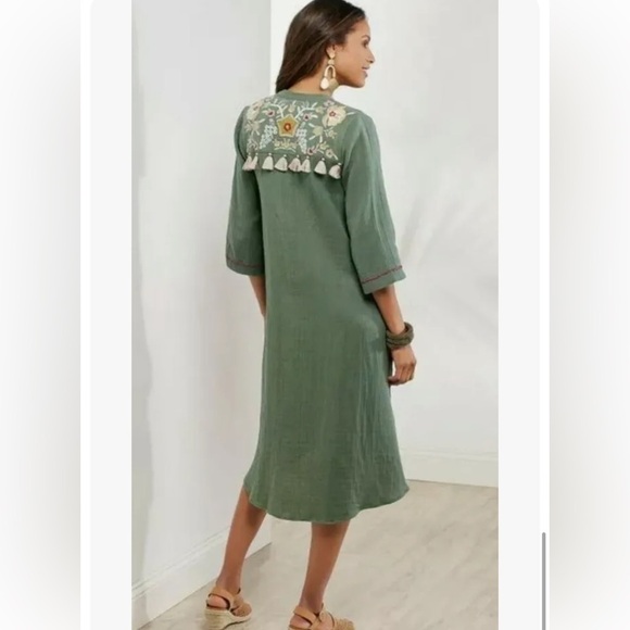 *NEW* Soft Surroundings Cristoforo Gauzy Embroidered Midi Dress - Picture 3 of 14